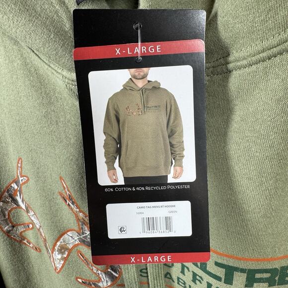 Realtree Outfitters NEW Mens XL Pullover Sweatshirt Hoodie Green Fleece Antlers - Picture 3 of 12